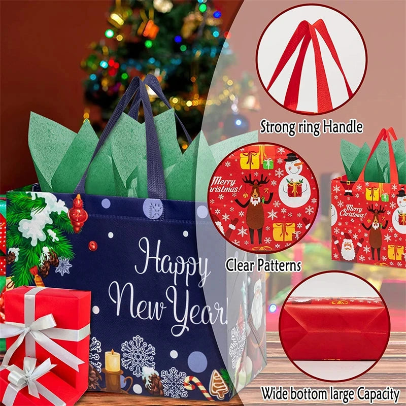 LZRinue Sacs fourre-tout de Noël Mix Color Set, réutilisables